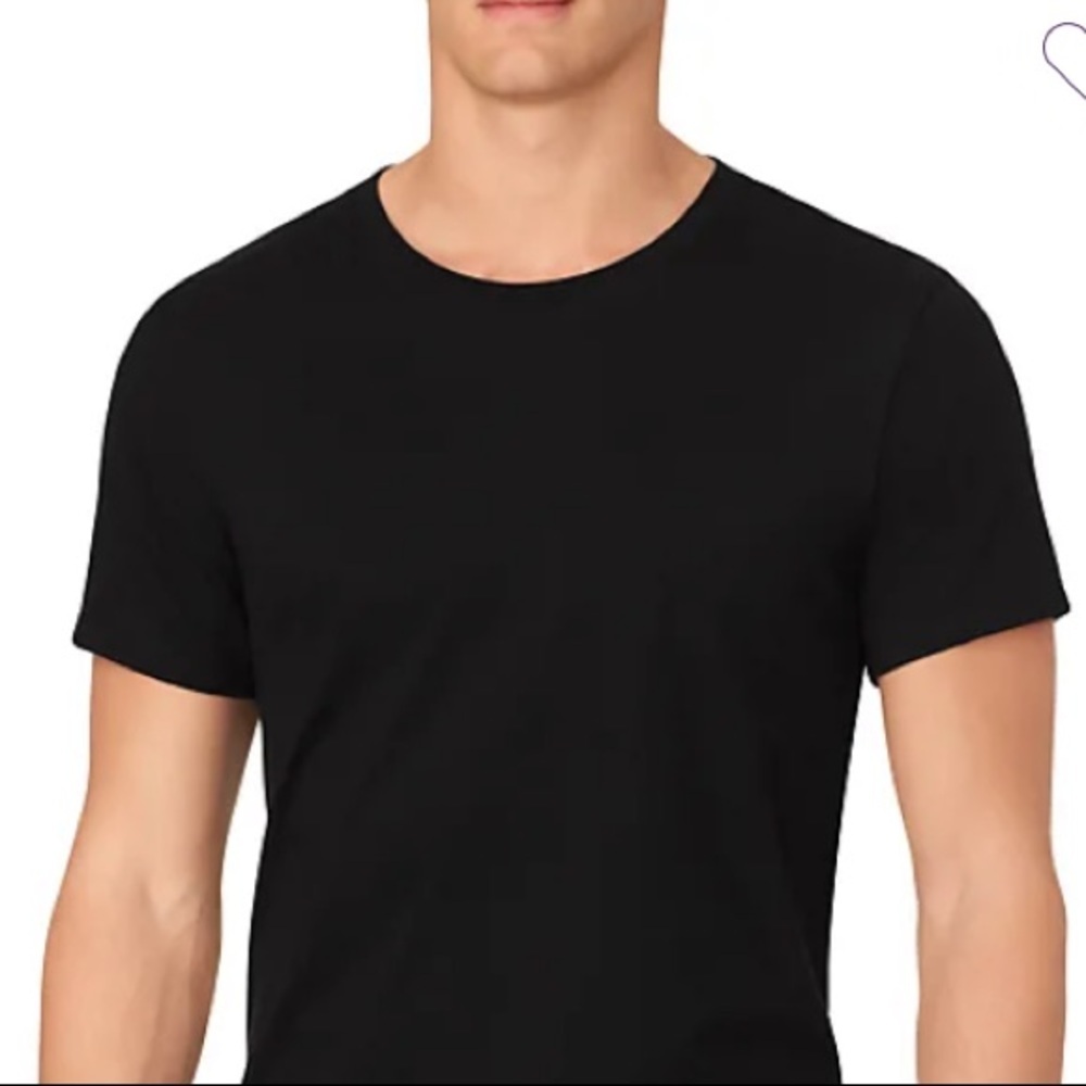 Calvin Klein Black Tee Shirt Soft Pima-Feel Cotton Blend EUC MinimalistEssential